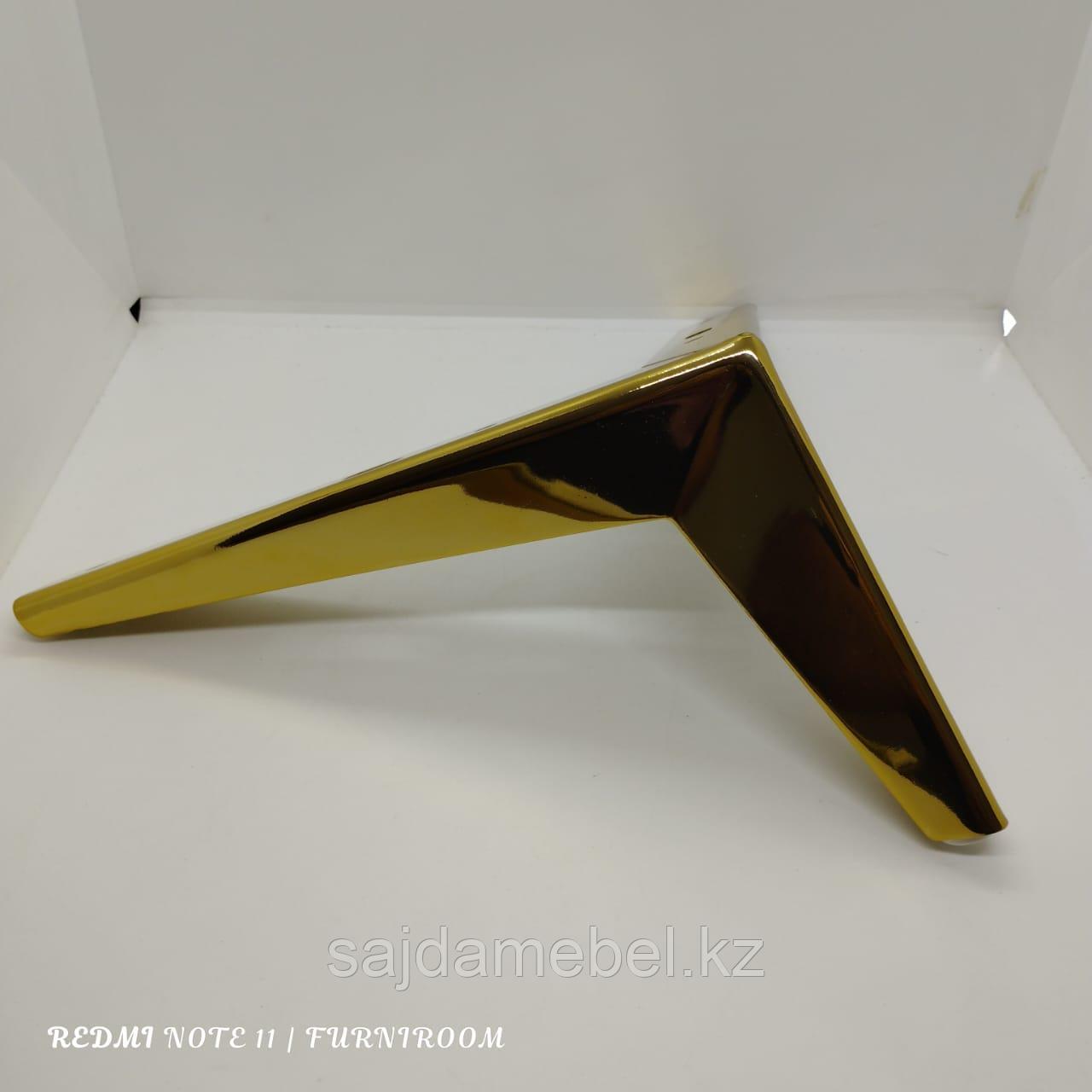 Ножка стальная,угловая для диванов и кресел,с наклоном,15 см,золото - фото 2 - id-p113758318