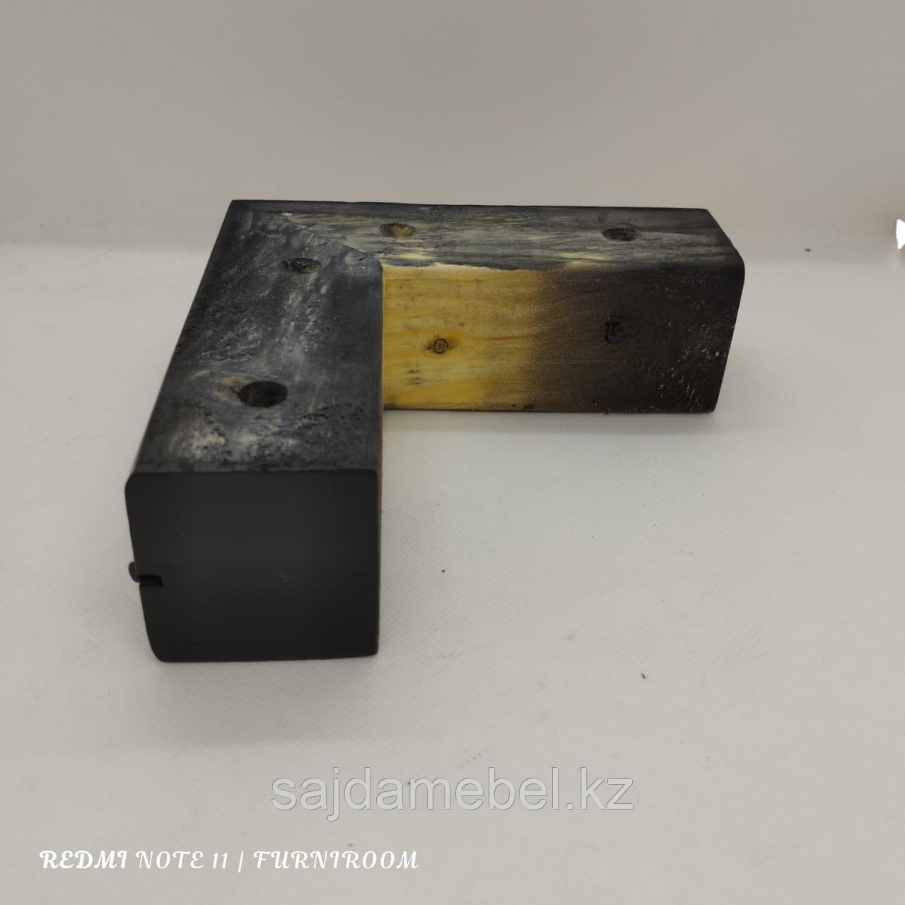 Ножка деревянная,угловая для мягкой и корпусной мебели,5см,черный с серебристым сечением - фото 3 - id-p113758455