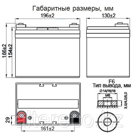 Аккумулятор SVC VP1233/S (12В, 33Ач), фото 2