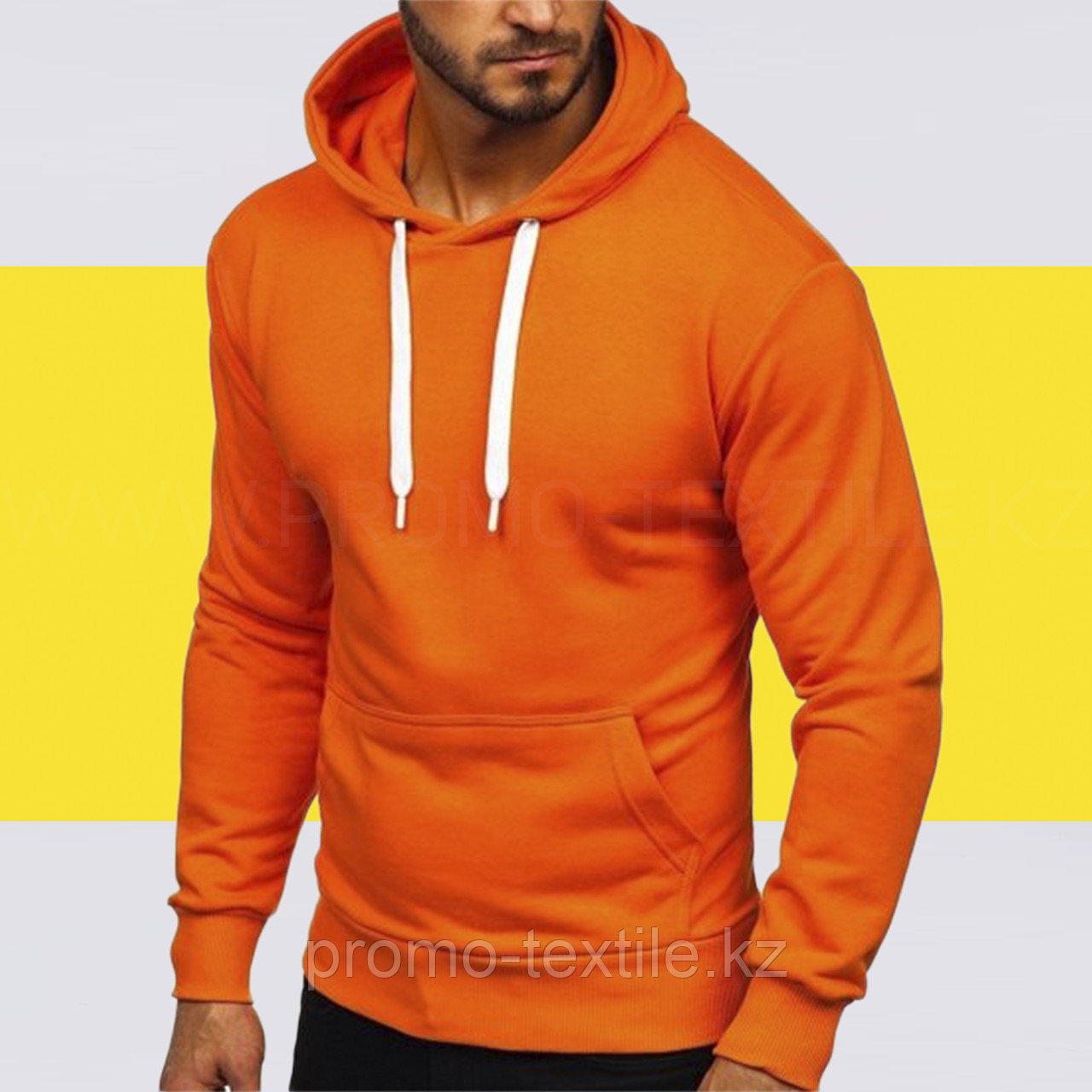 Худи с начесом оранжевая | Толстовка зимняя оранжевый цвет
