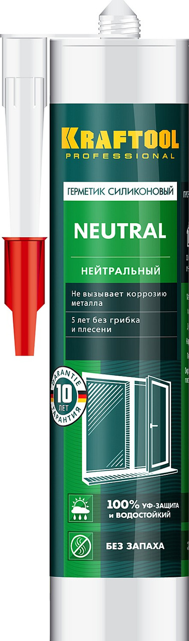 KRAFTOOL Neutral 300 мл прозрачный, Нейтральный силиконовый герметик (41257-2)