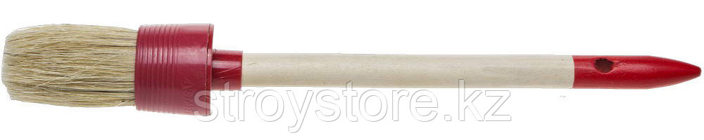STAYER UNIVERSAL 30 мм, пластмассовый корпус, светлая натуральная щетина, деревянная ручка, Круглая кисть,
