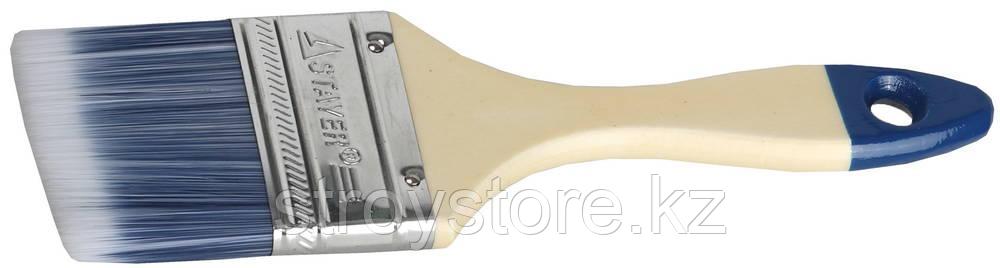STAYER AQUA 63 мм, 2,5″ искусственная щетина, деревянная ручка, Плоская кисть, STANDARD (01032-063)