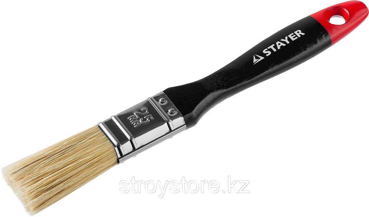 STAYER Universal 25 мм, 1″ светлая натуральная щетина, деревянная ручка, Плоская кисть, PROFESSIONAL