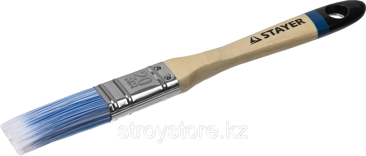 STAYER AQUA 20 мм, 3/4″ искусственная щетина, деревянная ручка для воднодисперсионных и акриловых ЛКМ, Плоская