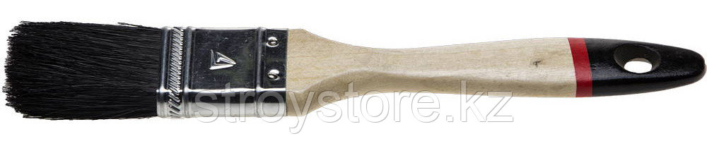STAYER UNIVERSAL-EURO 25 мм, 1″ чёрная натуральная щетина, деревянная ручка, Плоская кисть (01022-025)