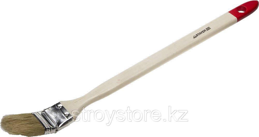 STAYER UNIVERSAL 25 мм, 1″ светлая натуральная щетина, деревянная ручка, Радиаторная кисть, STANDARD (0111-25)