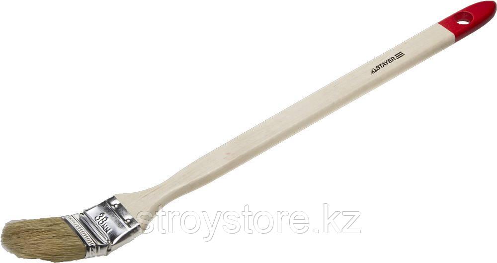 STAYER UNIVERSAL 38 мм, 1,5″ светлая натуральная щетина, деревянная ручка, Радиаторная кисть, STANDARD