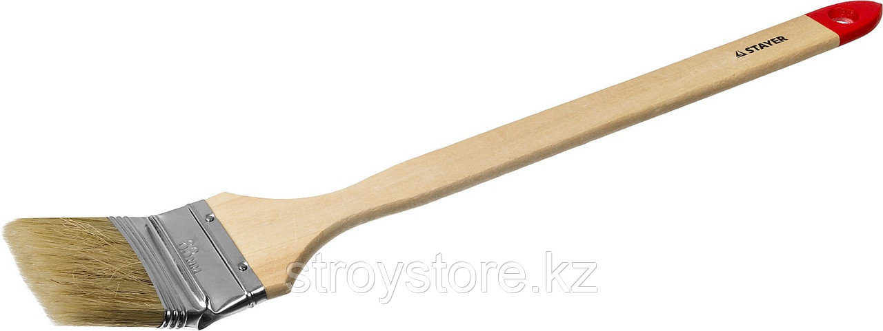 STAYER UNIVERSAL 63 мм, 2,5″ светлая натуральная щетина, деревянная ручка, для всех видов ЛКМ, Радиаторная