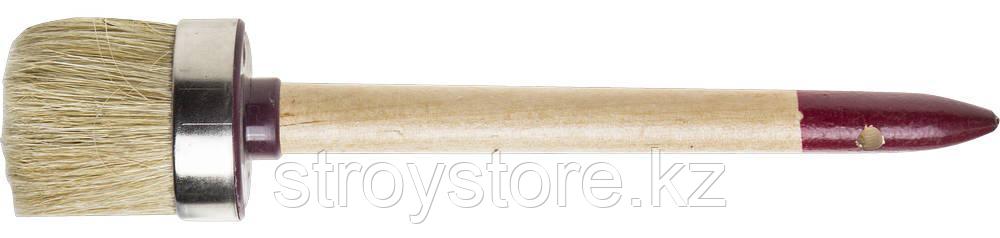 ЗУБР УНИВЕРСАЛ 60 мм, светлая натуральная щетина, деревянная ручка, Круглая кисть, МАСТЕР (01501-60)