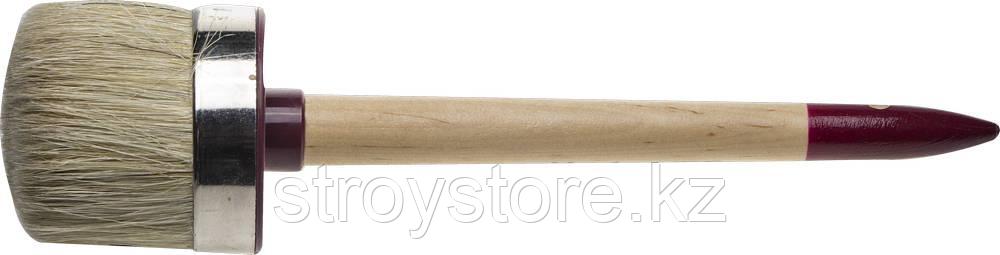ЗУБР УНИВЕРСАЛ 70 мм, светлая натуральная щетина, деревянная ручка, Круглая кисть, МАСТЕР (01501-70)