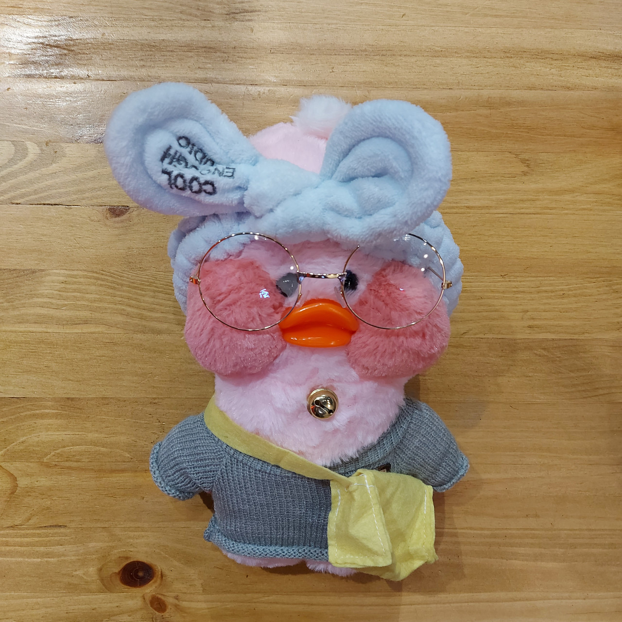 Плюшевая игрушка - Лалафанфан Уточка. Корейская уточка. #lalafanfan. Lalafanfan Duck. Розово-серая Утка.