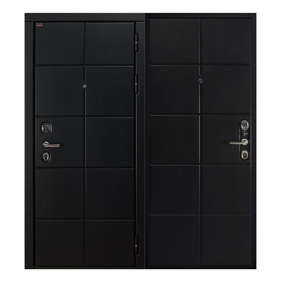 Входная дверь STR-18 2050x960 мм кварц черный, сталь, правая - фото 1 - id-p113801589