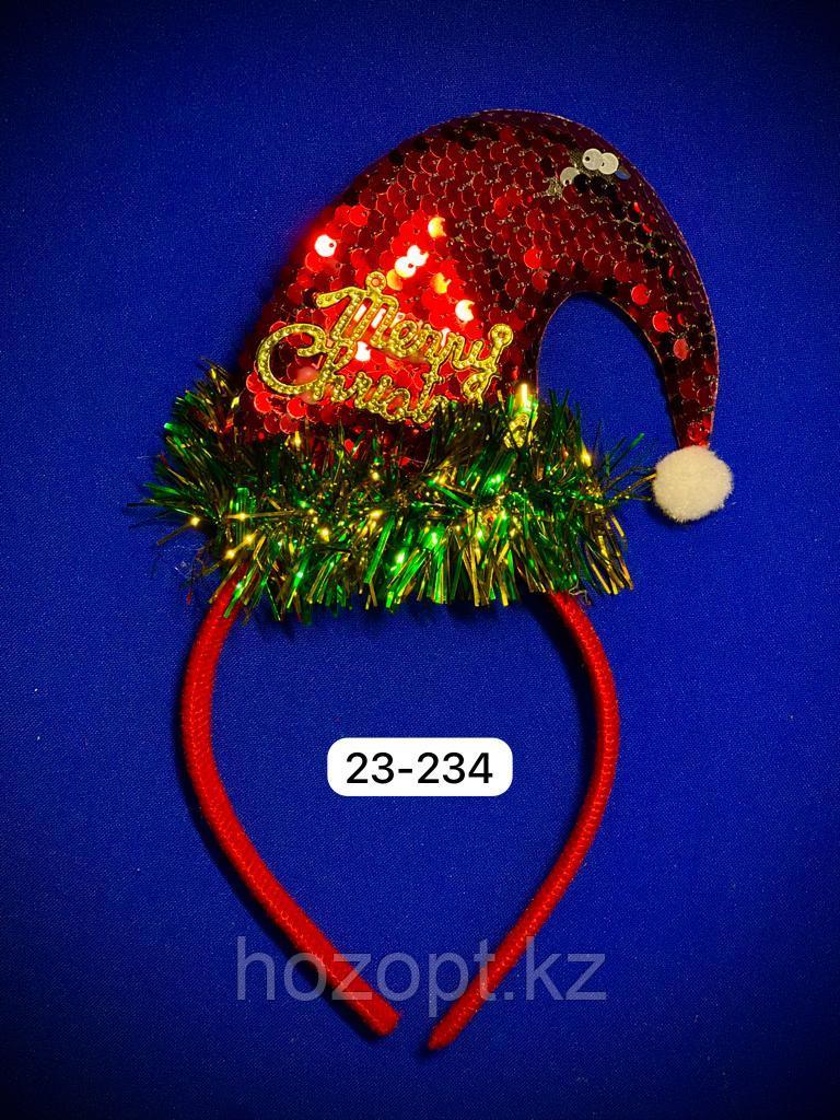 Ободок с шапочкой в пайетках (С23-234) надпись Merry Christmas - фото 1 - id-p112813712