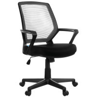 Кресло для персонала Helmi HL-M02 "Step", ткань, сетка, черное - фото 1 - id-p113806229