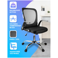 Кресло для персонала Helmi HL-M04 "Active", ткань черная, сетка, пластик черный - фото 2 - id-p113806230