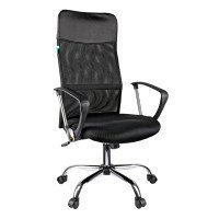 Кресло для руководителя Helmi HL-E16 "Content", ткань, сетка, экокожа, черное