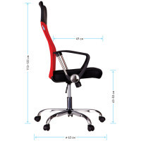 Кресло для руководителя Helmi HL-E16 "Content", ткань, сетка, экокожа, черное/красное - фото 8 - id-p113806239