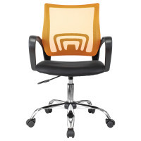 Кресло для персонала Helmi HL-M95 R "Airy", СН, ткань черная, сетка оранжевая, пластик черный - фото 2 - id-p113806240