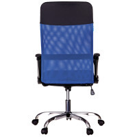 Кресло для руководителя Helmi HL-E16 "Content", ткань, сетка, экокожа, черное/синее - фото 4 - id-p113806241