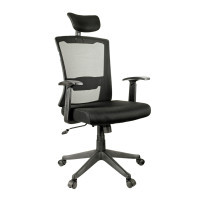 Кресло для руководителя Helmi HL-E31 "Ergo", ткань, сетка, черное - фото 1 - id-p113806350