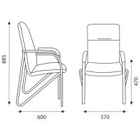 Стул для посетителей Helmi HL-F03 "Самба", экокожа, черный - фото 4 - id-p113806386