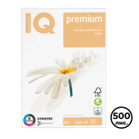 Бумага IQ Premium, А3, 80 гр/м2, 500 листов в пачке - фото 1 - id-p113809327
