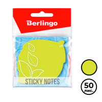 Блок самоклеящийся фигурный Berlingo "Лист", 50 листов, 70*70 мм, НЕОН, зеленый - фото 1 - id-p113808539