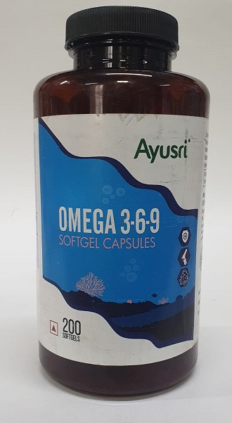 Омега 3-6-9 в капсулах (Omega 3-6-9 capsules AYUSRI), 200 кап - фото 1 - id-p113810359