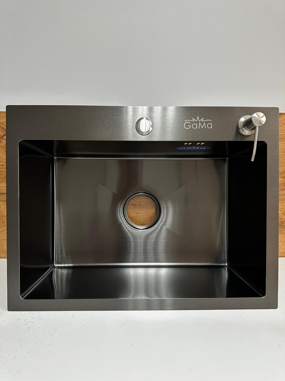 Кухонная мойка нержавеющая сталь черный 60х45 см