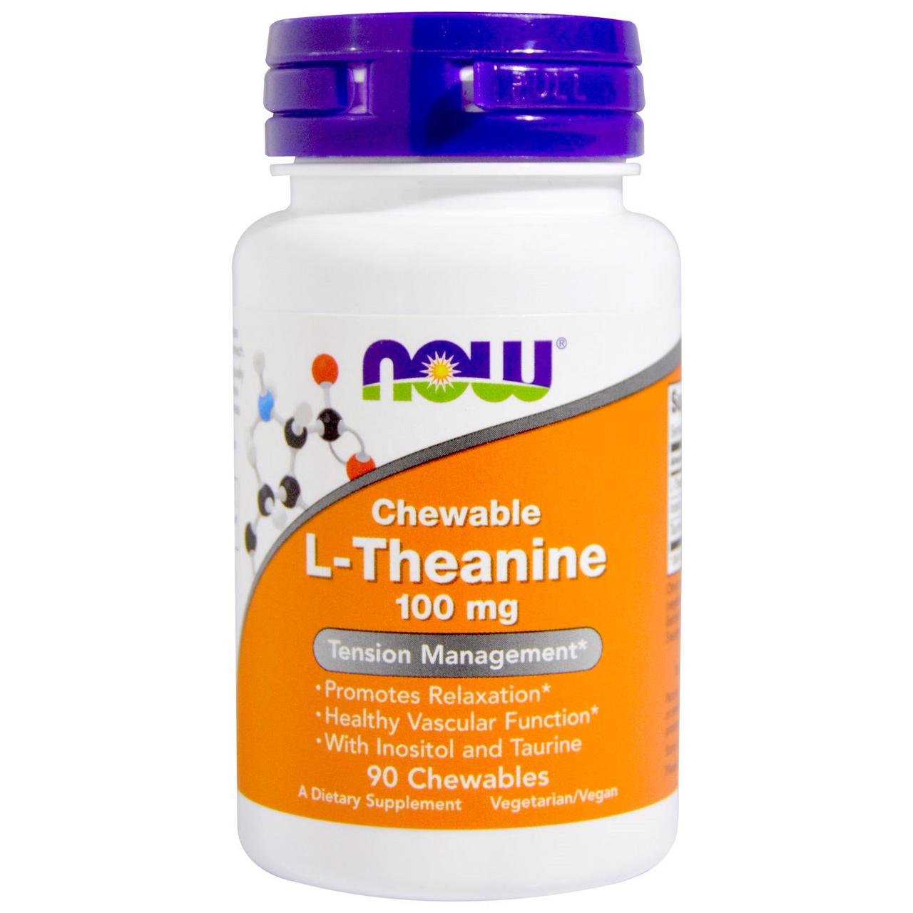 L-Theanine, L-Тианин 100 мг - 90 жевательных таблеток - фото 1 - id-p113810500