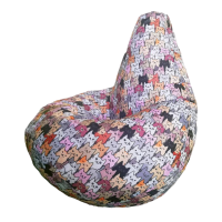Кресло-мешок Коты Серые, XL-Стандарт 130*95 см, оксфорд, съемный чехол