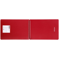 Блокнот OfficeSpace "Base", А5, 60 листов, на гребне, в клетку, красный, пластиковая обложка - фото 2 - id-p113809197