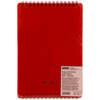Блокнот OfficeSpace "Base", А5, 60 листов, на гребне, в клетку, красный, пластиковая обложка - фото 6 - id-p113809197