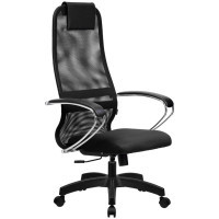 Кресло для руководителя Метта SU-BK-8 PL, ткань, сетка, черное - фото 1 - id-p113806808