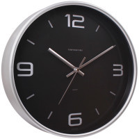Часы круглые Troyka, d=30 см, пластиковые, серебристая рамка - фото 2 - id-p113809672
