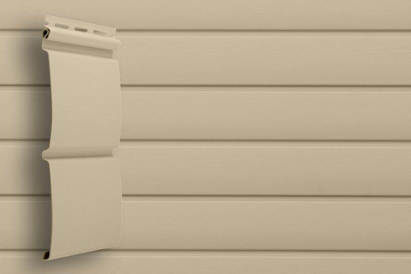 Виниловый сайдинг Grand Line Блок Хаус бежевый, фото 1