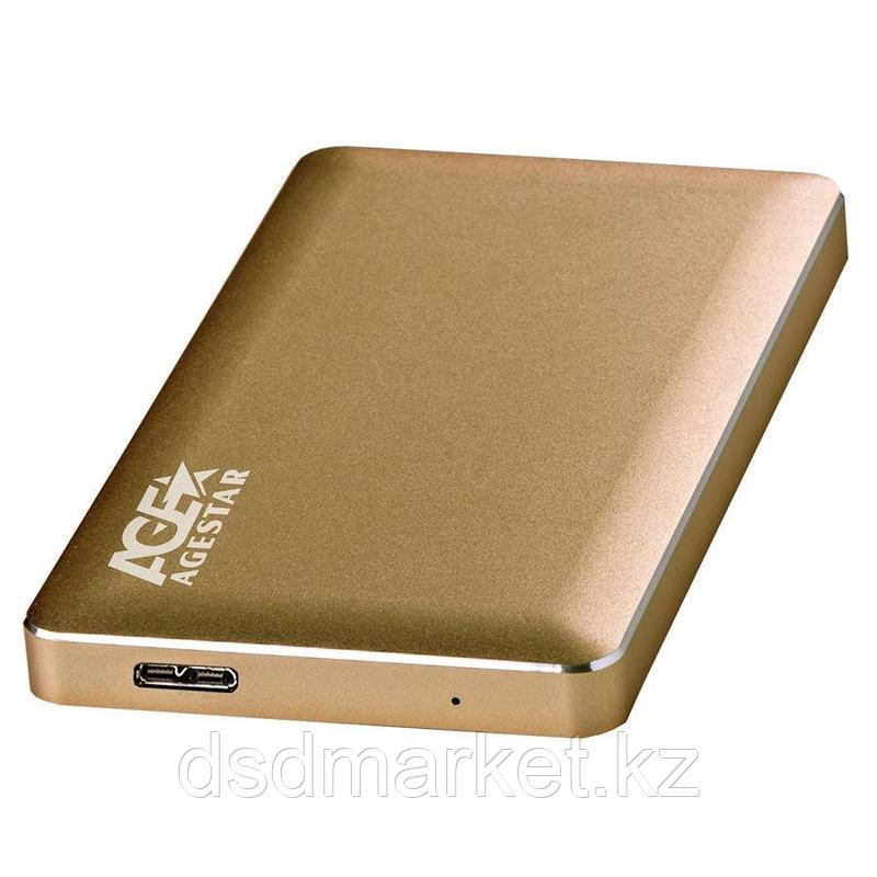 Коробка для 2,5" жестких дисков Agestar 3UB2A16-GD, Золотой ,External Case SATA to USB 3.0, фото 1