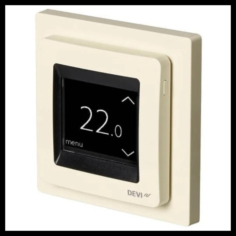 DEVIreg Touch Ivory электрлік еденді жылытуға арналған сенсорлық бағдарламаланатын термостат