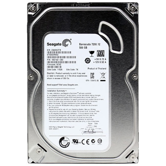 HDD 500GB Seagate Barracuda, 3.5", 7200rpm, SATA II, 16MB - фото 1 - id-p113813912