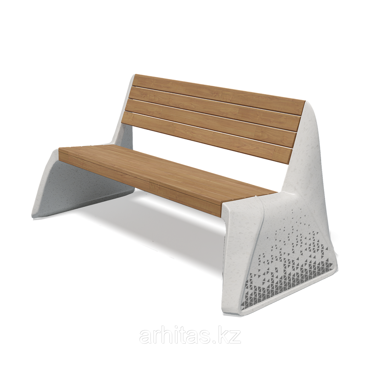 Купить уличную скамью со спинкой "Plastic two" из бетона: прочная ...
