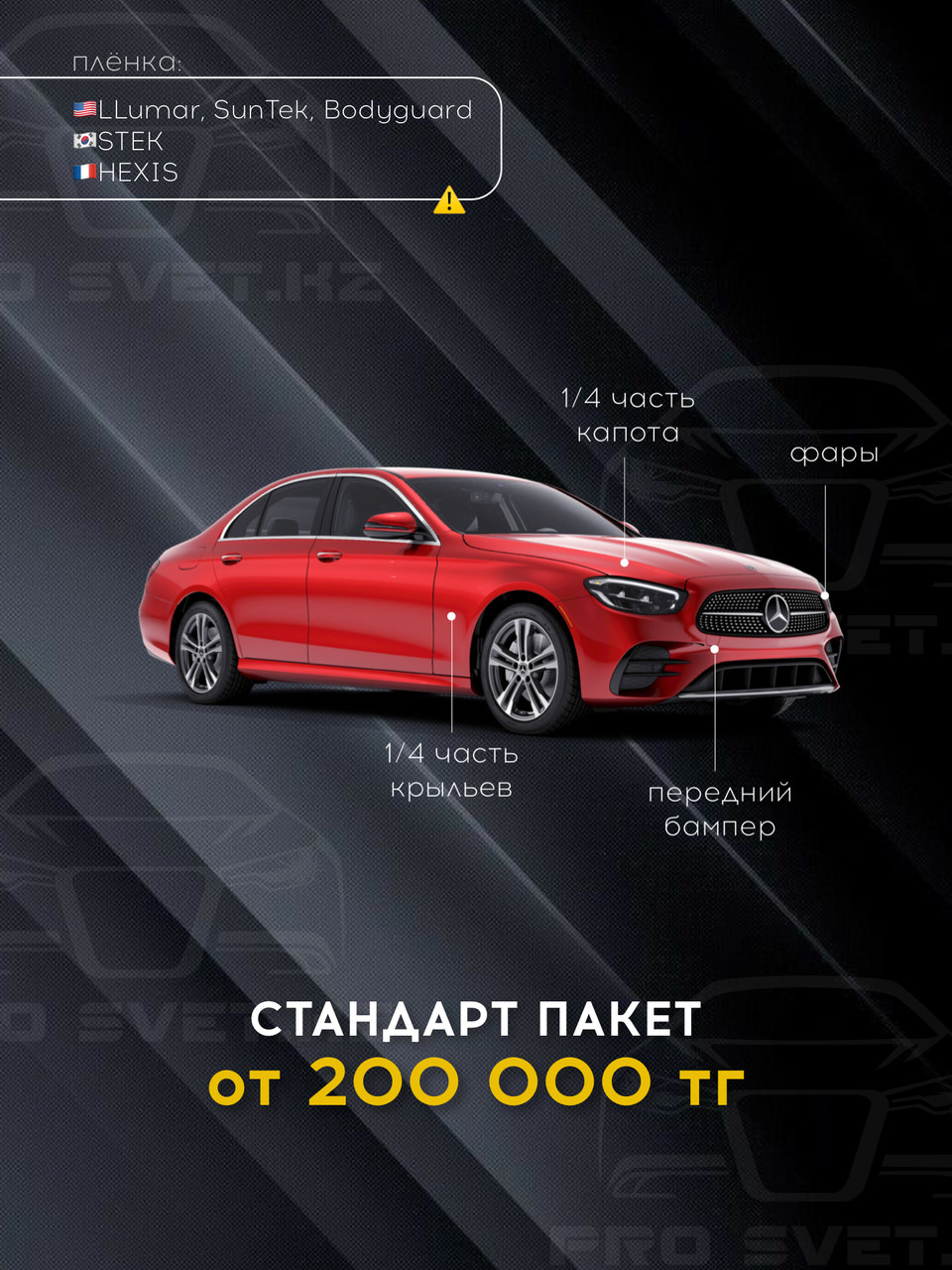 Оклейка кузова пленкой Стандарт