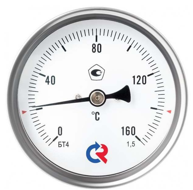 Термометр Биметаллический D63 L 100 мм осевой латунный 0+150-160 гр. - фото 1 - id-p113814818