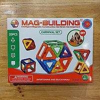 "Mag-Building" балалар магнитті конструкторы 20 pcs. Ірі б лшектер. Carnival Set. Brain Training. Сыйлық.