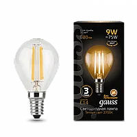 Лампа Gauss LED Filament Шар 9W E14 680lm 2700K 105801109