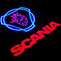 Проектор логотипа автомобиля на асфальт для дверей Welcome lamp {беспроводной комплект из 2шт.} (SCANIA)