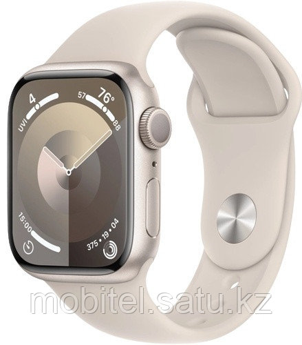 Часы Apple Watch Series 9 45mm Starlight Aluminum Case with Starlight Sport Band M/L GPS (Сияющая звезда)