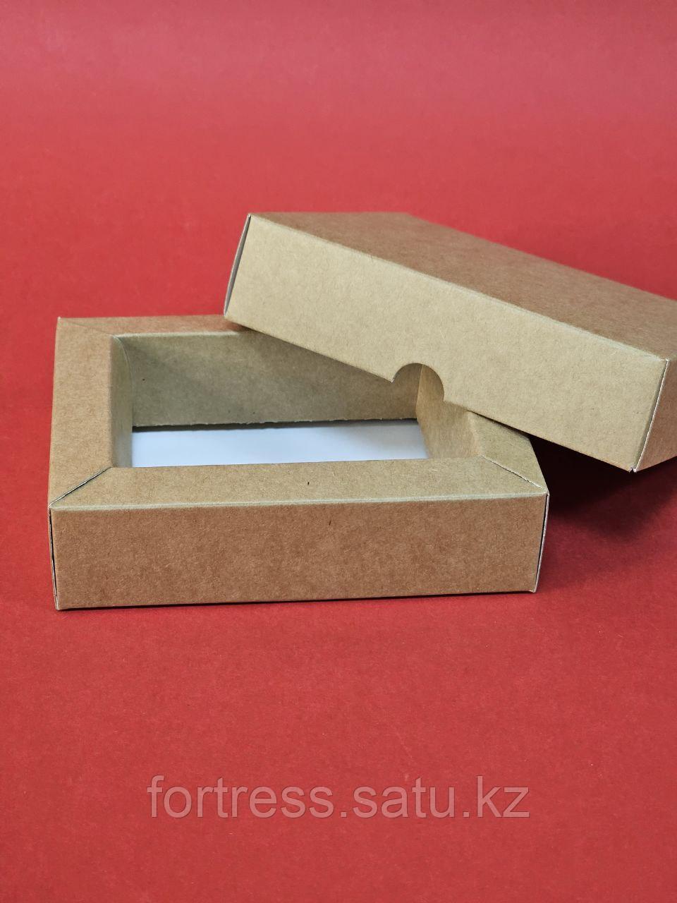 Коробка крышка+дно внешний размер12*9,5*3см крафт(9*6,5*3)внутренний размер - фото 2 - id-p80850722