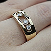 Золотое кольцо 585 проба ж/з 3.86гр размер 17.5 фианиты, фото 2