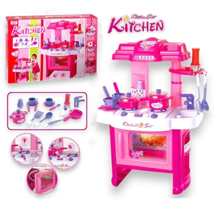 Игровой набор Kitchen Кухня детская игровая розовая